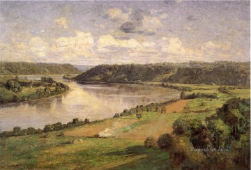  Steele Oil Painting - The Ohio river from the College Campus Honover Theodore Clement Steele
